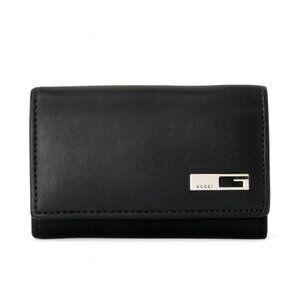 Gucci Vintage Black Leather 6-Hook Key Holder Wallet with G Logo Pre-owned EUC